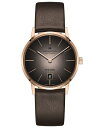 yz n~g Y rv ANZT[ Men's Swiss Automatic Intra-Matic Automatic Brown Leather Strap Watch 38mm Brown