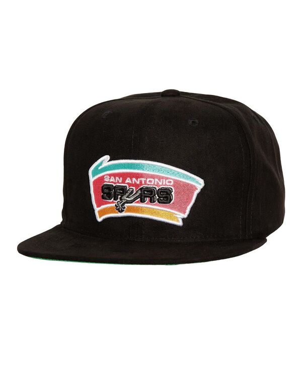 【送料無料】 ミッチェル&ネス メンズ 帽子 アクセサリー Men's Black San Antonio Spurs Sweet Suede Snapback Hat Black