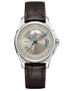 yz n~g Y rv ANZT[ Men's Swiss Automatic Jazzmaster Brown Leather Strap Watch 40mm Brown