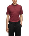 yz q[S{X Y |Vc gbvX Men's Contrast Tipping Polo Shirt Dark Red