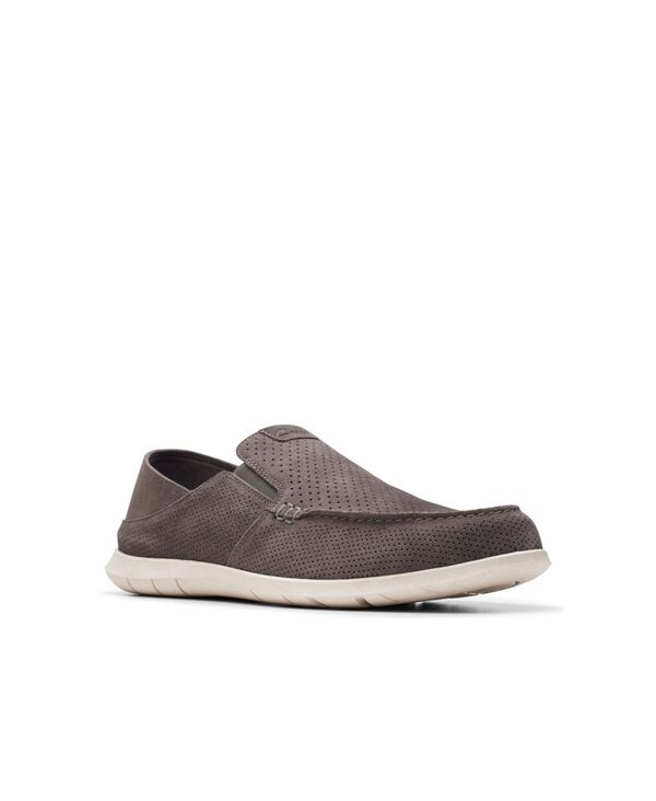 【送料無料】 クラークス メンズ スリッポン・ローファー シューズ Men's Collection Flexway Easy Slip On Shoes Dark Gray Suede