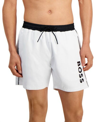 【送料無料】 ヒューゴボス メンズ ハーフパンツ・ショーツ 水着 BOSS by Hugo Boss Men's Logo 6" Swim Trunks White 【送料無料】 ヒューゴボス メンズ ハーフパンツ・ショーツ 水着 BOSS by Hugo Boss Men's Logo 6" Swim Trunks White