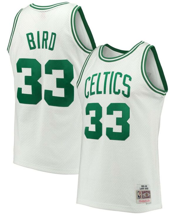  ミッチェル&ネス メンズ シャツ トップス Men's Larry Bird White Boston Celtics 1985-86 Hardwood Classics Swingman Jersey White