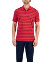 【送料無料】 クラブルーム メンズ ポロシャツ トップス Men's Carter Novelty Interlock Striped Short Sleeve Polo Shirt Red Combo