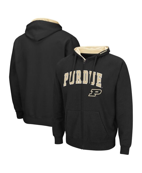 コロシアム メンズ アウター パーカー・スウェット ロゴ パーカー Colosseum Men's Purdue Boilermakers Arch and Logo 3.0 Full-Zip Hoodie Black ブラック(4)