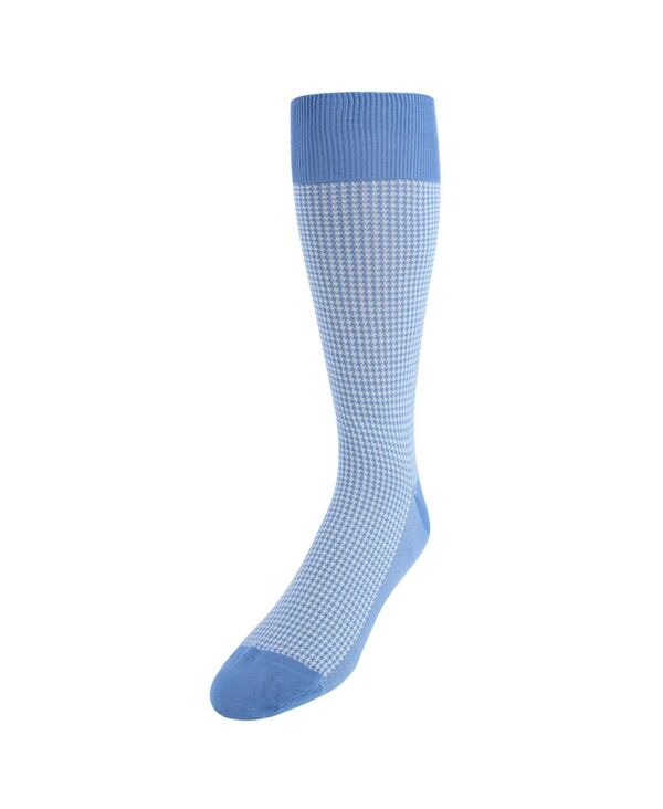 TOOT 【送料無料】 トラファルガー メンズ 靴下 アンダーウェア Men's Doyle Houndstooth Design Mercerized Cotton Mid-Calf Socks Light blue