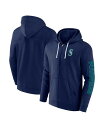  ファナティクス メンズ パーカー・スウェット アウター Men's Navy Seattle Mariners Offensive Line Up Full-Zip Hoodie Navy