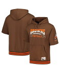 【送料無料】 ミッチェル&ネス メンズ パーカー・スウェット フーディー アウター Men's Brown Cleveland Browns Pre-Game Short Sleeve Pullover Hoodie Brown