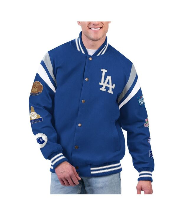 楽天ReVida 楽天市場店【送料無料】 カール バンクス メンズ ジャケット・ブルゾン アウター Men's Royal Los Angeles Dodgers Quick Full-Snap Varsity Jacket Royal