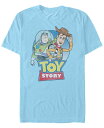 【送料無料】 フィフスサン メンズ Tシャツ トップス Disney Pixar Men's Toy Story Buzz Woody Buddies Short Sleeve T-Shirt Baby Blue
