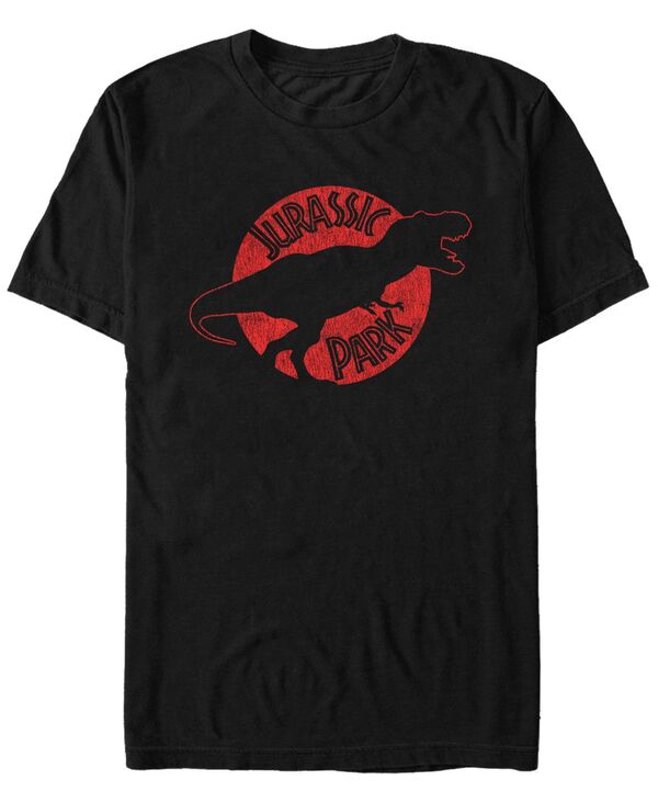 【送料無料】 フィフスサン メンズ Tシャツ トップス Jurassic Park Men 039 s T-Rex Red Outline Distressed Short Sleeve T-Shirt Black