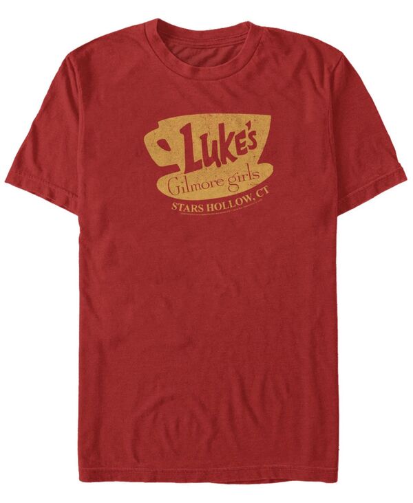 【送料無料】 フィフスサン メンズ Tシャツ トップス Men 039 s Gilmore Girls Lukes Distressed Short Sleeve T-shirt Red