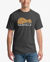 【送料無料】 エルエーポップアート メンズ Tシャツ トップス Men's Nashville Guitar Printed Word Art T-shirt Dark Gray