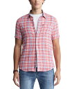 ルイヴィトン 【送料無料】 バッファロー・デイビッド・ビトン メンズ シャツ トップス Men's Sirilo Plaid Short Sleeve Button-Front Shirt Mineral Red