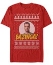 【送料無料】 フィフスサン メンズ Tシャツ トップス Men 039 s Big Bang Theory Bazinga Short Sleeve T-shirt Red