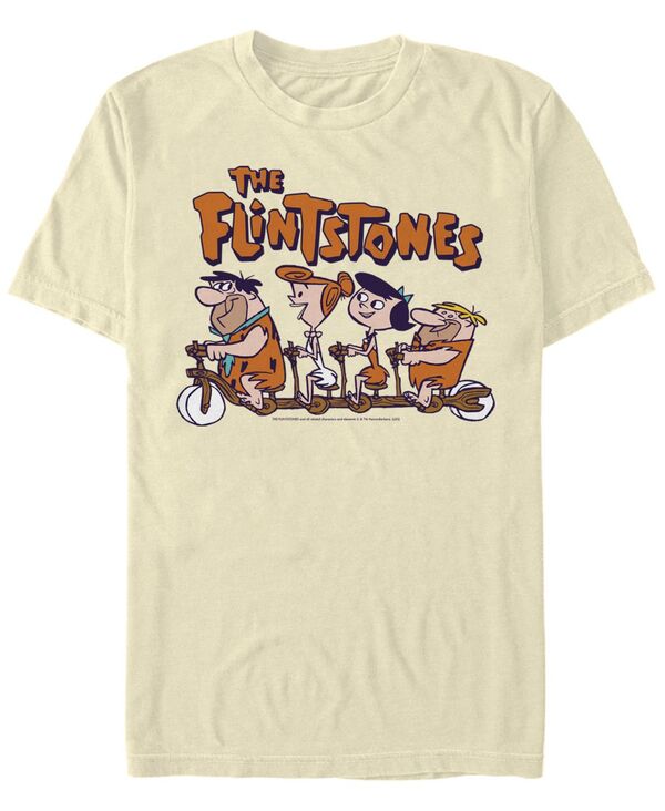 【送料無料】 フィフスサン メンズ Tシャツ トップス Men's The Flintstones Flintstones Biking Group Short Sleeve T-shirt Natural