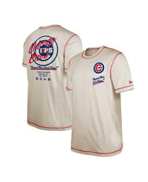 【送料無料】 ニューエラ メンズ Tシャツ トップス Men's Cream Chicago Cubs Team Split T-shirt Cream