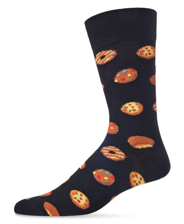 【送料無料】 メモイ メンズ 靴下 アンダーウェア Men's Tasty Cookies Novelty Crew Socks Black