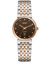 yz h fB[X rv ANZT[ Women's Swiss Florence Classic Diamond (1/20 ct. t.w.) Two-Tone Stainless Steel Bracelet Watch 30mm Silver Rose Gold