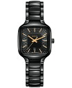 yz h fB[X rv ANZT[ Women's Swiss True Square Black High-Tech Ceramic Bracelet Watch 29mm Black