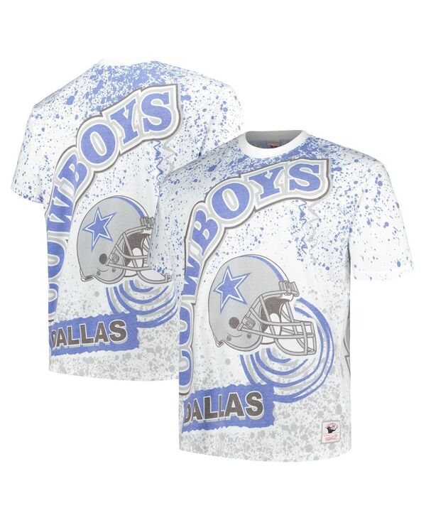 【送料無料】 ミッチェル&ネス メンズ Tシャツ トップス Men's White Dallas Cowboys Big and Tall Allover Print T-shirt White