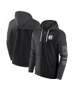  ファナティクス メンズ パーカー・スウェット フーディー アウター Men's Black Brooklyn Nets Offensive Line Up Full-Zip Hoodie Black