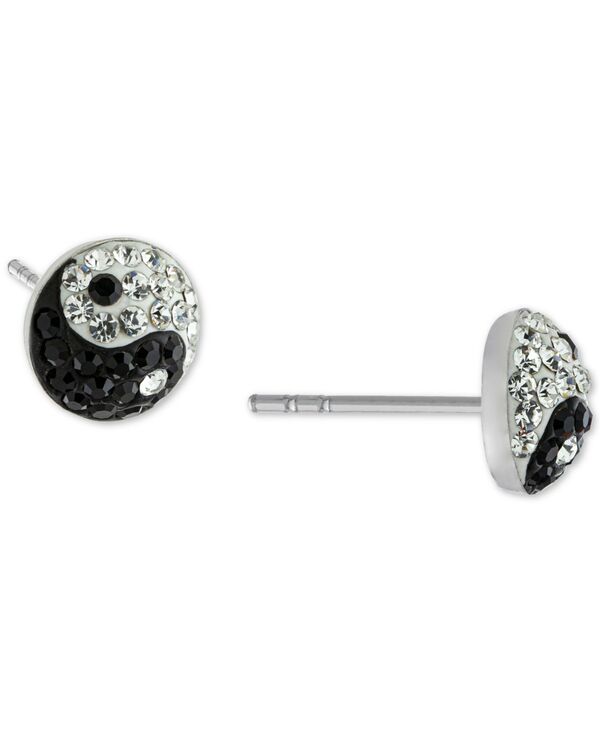 yz W[j xj[j fB[X sAXECO ANZT[ Crystal Yin Yang Stud Earrings in Sterling Silver Sterling Silver