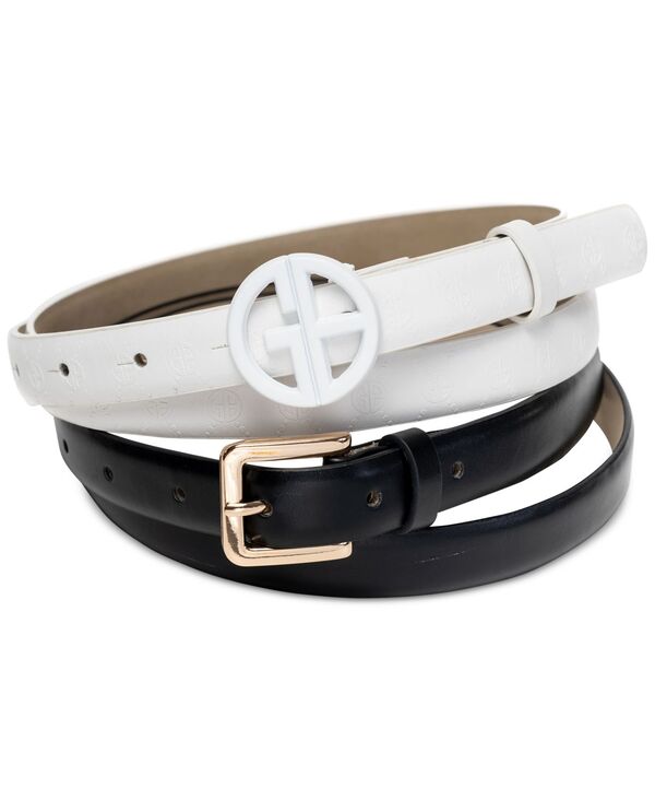  ジャーニ ベルニーニ レディース ベルト アクセサリー Women's 2-Pc. Monochromatic Faux-Leather Belt Set White Black