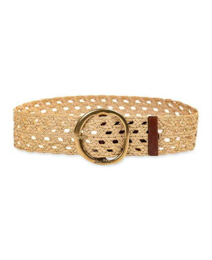【送料無料】 サムエデルマン レディース ベルト アクセサリー Women's Woven Leather Belt with Circular Center Bar Buckle Natural 【送料無料】 サムエデルマン レディース ベルト アクセサリー Women's Woven Leather Belt with Circular Center Bar Buckle Natural