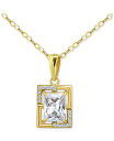  ジャーニ ベルニーニ レディース ネックレス・チョーカー・ペンダントトップ アクセサリー Cubic Zirconia Baguette Framed Pendant Necklace in 18k Gold-Plated Sterling Silver 16" + 2" extender Gold