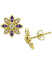  ジャーニ ベルニーニ レディース ピアス・イヤリング アクセサリー Cubic Zirconia Marquise & Pav&eacute; Flower Stud Earrings in 18k Gold-Plated Sterling Silver Purple