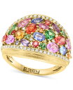 【送料無料】 エフィー レディース リング アクセサリー EFFY&reg; Multi-Gemstone (3-1/6 ct. t.w.) & Diamond (1/4 ct. t.w.) Mixed Cut Cluster Ring in 14k Gold Yellow Gol