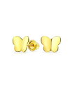 【送料無料】 ブリング レディース ピアス イヤリング アクセサリー Petite Minimalist Real 14K Yellow Gold Lucky Butterfly Stud Earring For Women Teen Girlfriend Secure Screw back Gold