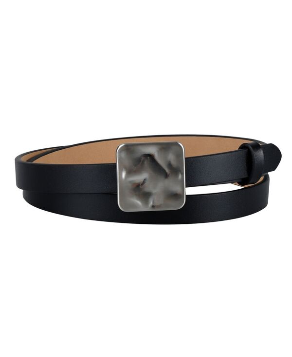 カルバンクライン ベルト（レディース） 【送料無料】 カルバンクライン レディース ベルト アクセサリー Women's Skinny Hammered Plaque Buckle Belt Black