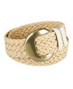 リーバイス 【送料無料】 リーバイス レディース ベルト アクセサリー Women's Fully Adjustable Raffia Belt with Statement Buckle Natural