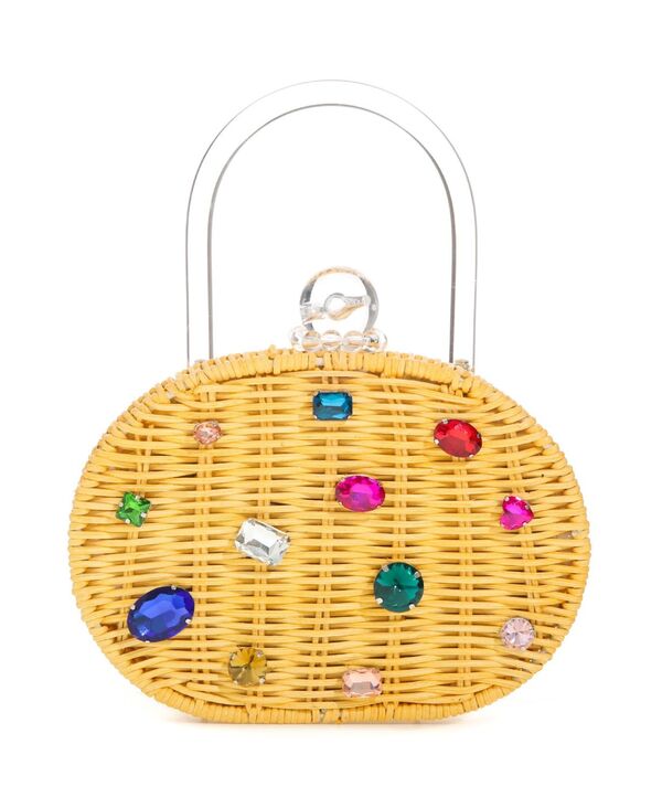 【送料無料】 ミランブロックス レディース クラッチバッグ バッグ Women's Honey Diamond Wicker Clutch Bag Yellow