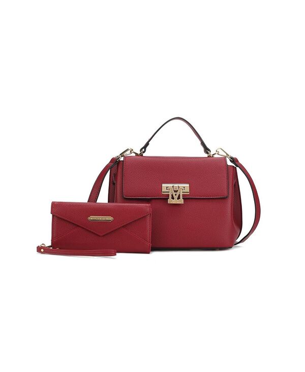 【送料無料】 MKFコレクション レディース ハンドバッグ バッグ Hadley Women 039 s Satchel Bag with Wristlet Wallet by Mia K Red