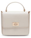 yz ANC fB[X V_[obO obO Mini Square Flap with Enamel Turn Lock Crossbody White