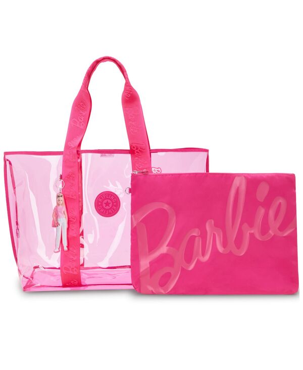 バービー 【送料無料】 キプリング レディース トートバッグ バッグ Jacey Extra Large Barbie Clear Tote Power Pink Transparent