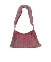 yz WEF_OC~VJ fB[X Nb`obO obO Woman's Yara Ombre Crystal Mesh Slouchy Clutch Neon pink