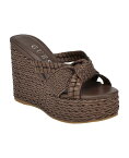 【送料無料】 ゲス レディース サンダル シューズ Women's Eveh Knotted Jute Wrapped Platform Wedge Sandals Medium Brown