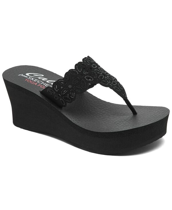 【送料無料】 スケッチャーズ レディース サンダル シューズ Women's Cali Padma Wedge Sandals from Finish Line Black