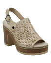 【送料無料】 ジーシーシューズ レディース サンダル シューズ Women's Olivia Perforated Slingback Wooden Platform Heeled Sandals Natural