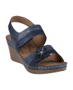 【送料無料】 ジーシーシューズ レディース サンダル シューズ Women's Tulip Stay-Put Double Band Flower Wedge Sandals Blue
