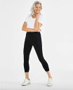 【送料無料】 スタイルアンドコー レディース レギンス ボトムス Petite High-Rise Cropped Leggings Deep Black