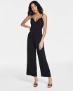 yz o[X[ fB[X WvX[c gbvX Petite Smocked-Back Wide-Leg Jumpsuit Deep Black