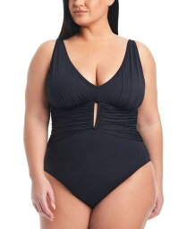 【送料無料】 ブルーロッドビーティー レディース 上下セット 水着 Plus Size Ruched One-Piece Swimsuit Black