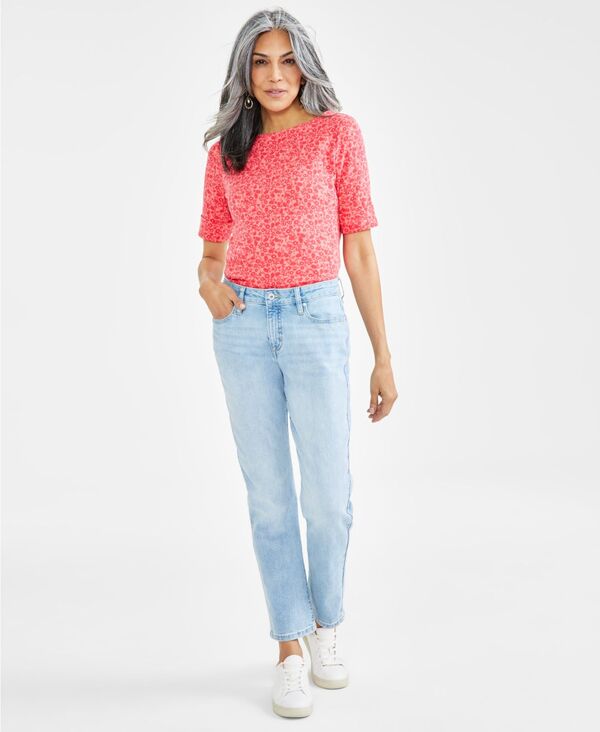 【送料無料】 スタイルアンドコー レディース デニムパンツ ジーンズ ボトムス Petite Mid-Rise Cuffed Girlfriend Jeans Oakland
