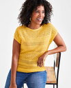 【送料無料】 スタイルアンドコー レディース ニット セーター アウター Petite Boat-Neck Dolman-Sleeve Sweater Cornmeal Yellow