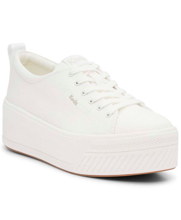 【送料無料】 ケッズ レディース スニーカー シューズ Women 039 s Skyler Canvas Lace-Up Platform Casual Sneakers from Finish Line White